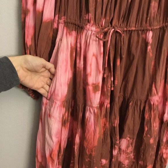 Old Navy Tiered Boho Tie Dye Maxi Dress Cotton Viscose Blend Size 2X - Picture 7 of 14